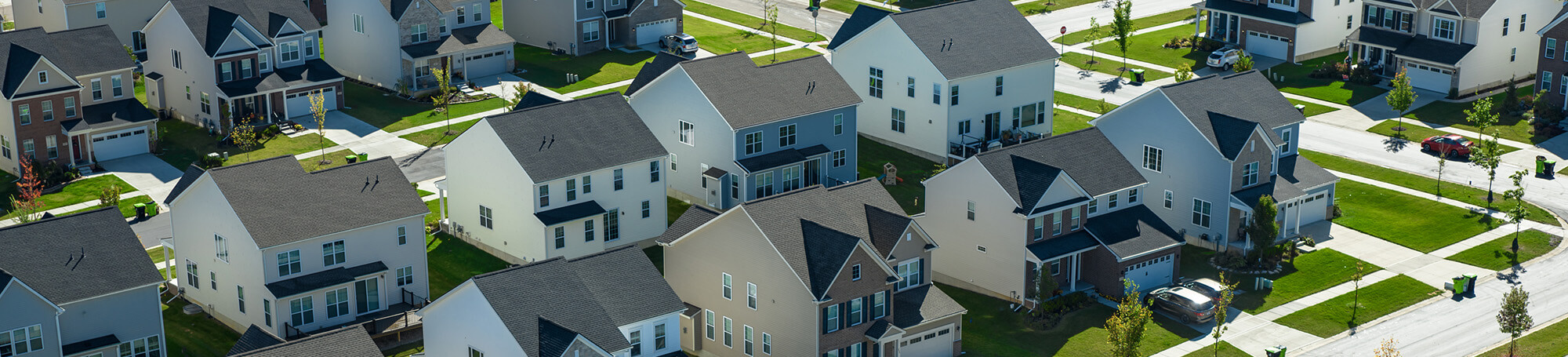 Many Houses In a Neighborhood With High Quality Roofing