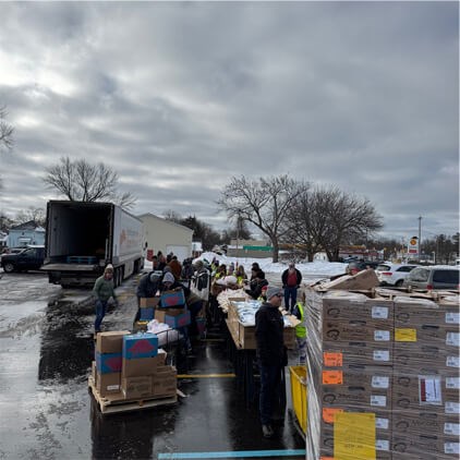 Werner Roofing staff supporting a community cause through hands-on volunteer work