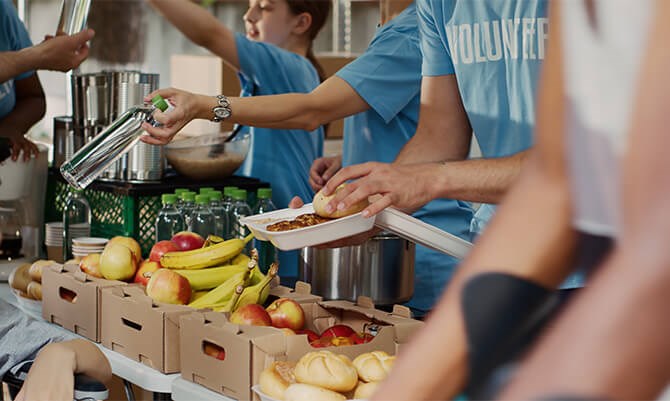 Werner Roofing community outreach team posing at a volunteer event
