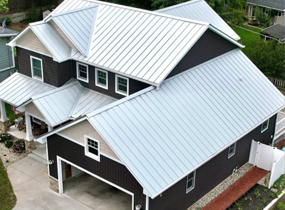 New roof installation on suburban home