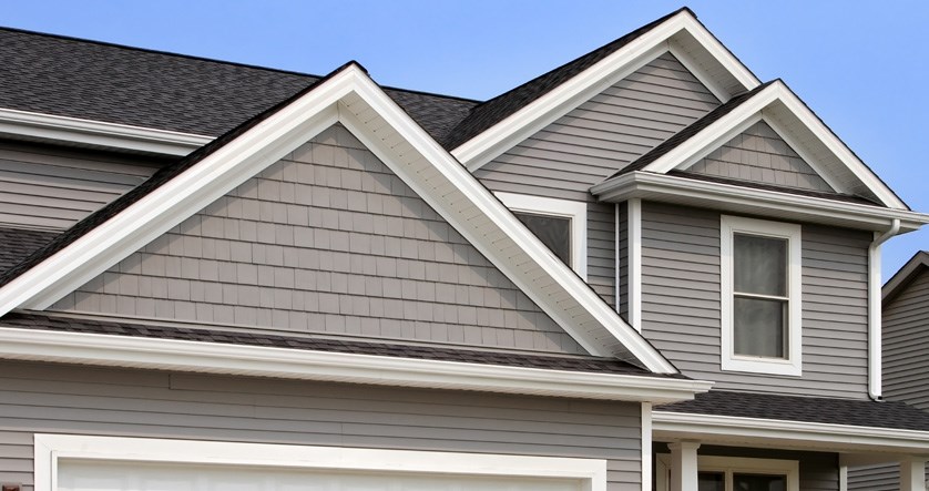 Composite siding on a home in Michigan