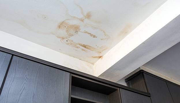Ceiling in a home in Grand Rapids showing signs of a roof leak