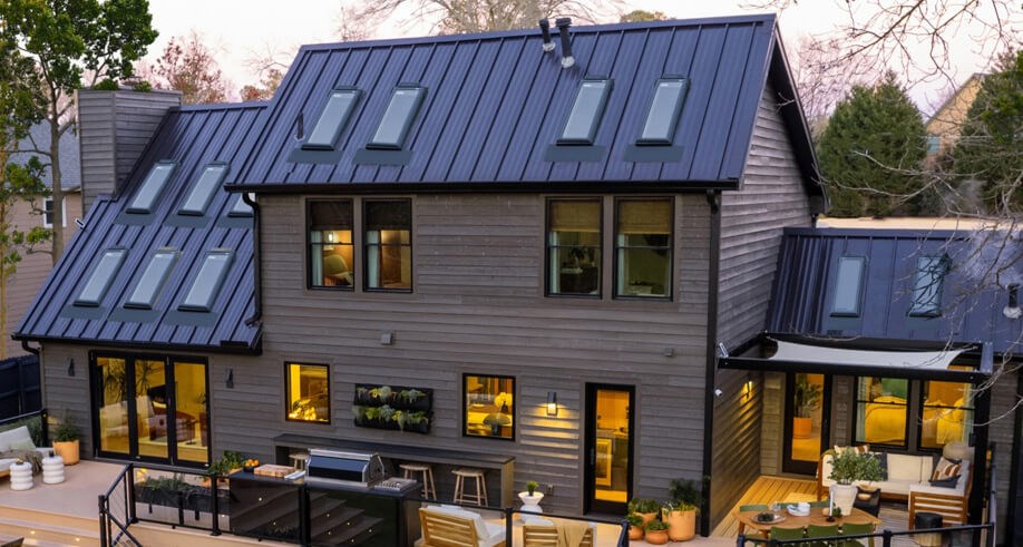 Skylights shown on the exterior of a Michigan home