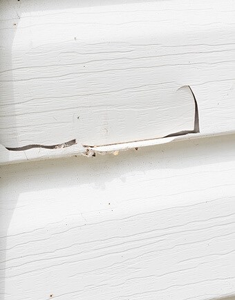 inspecting cracked siding