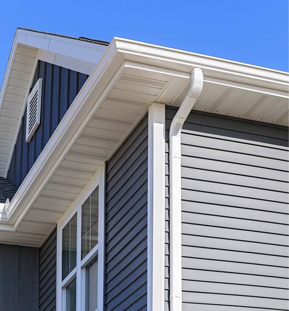 Gutters shown on residential property